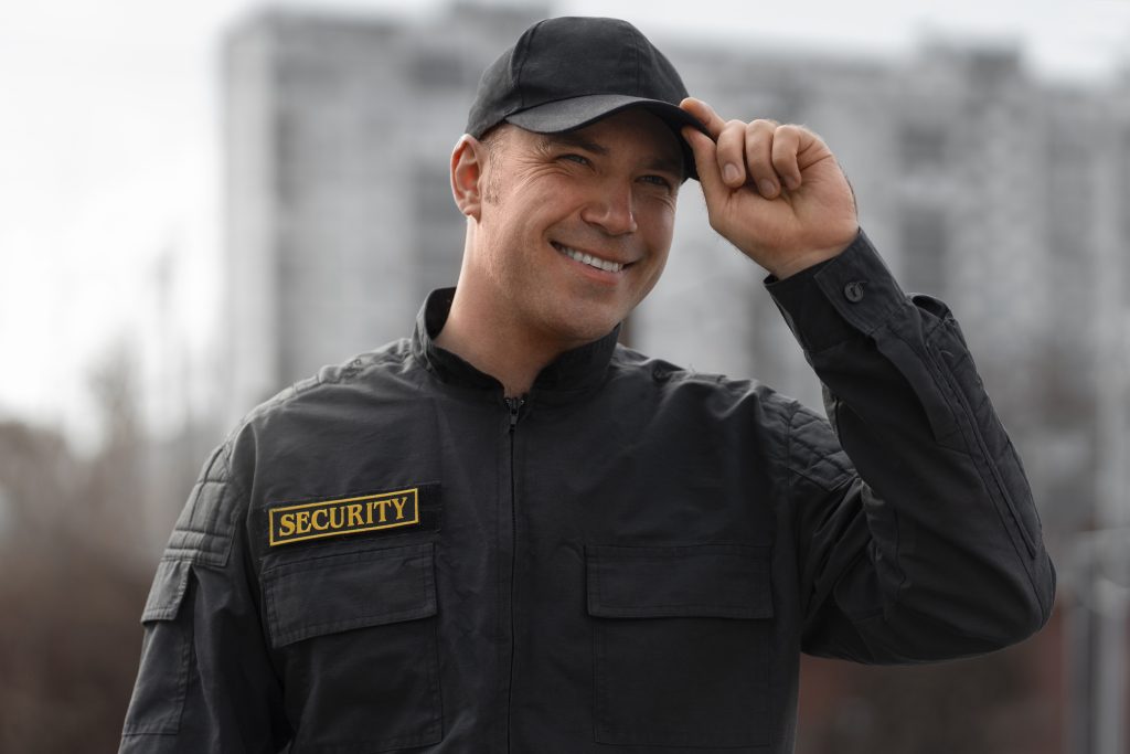 portrait male security guard with uniform